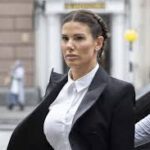 English media personality Rebekah Vardy outside