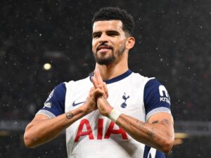 Dominic Solanke celebration in Tottenham match