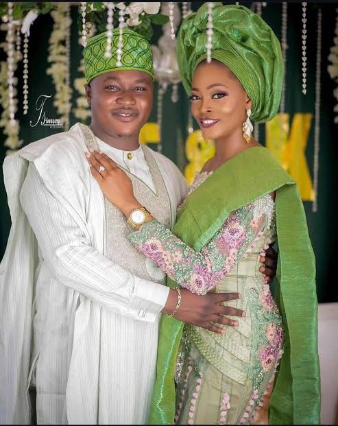 Kiekie and husband Ilori in traditional attire
