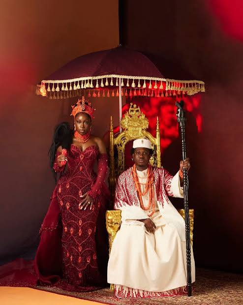 Zlatan Ibile and Wife wedding picture